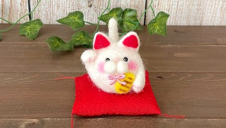 羊毛フェルト☆ころころまねきねこ作り 山田羊毛雑貨店